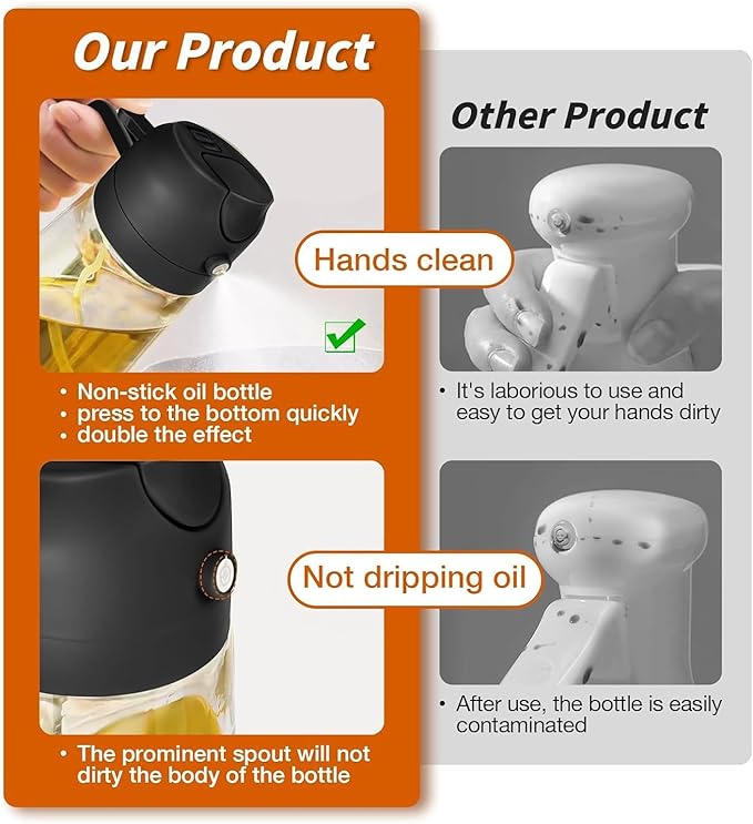 2-in-1 Oil Sprayer Bottle – 500ml